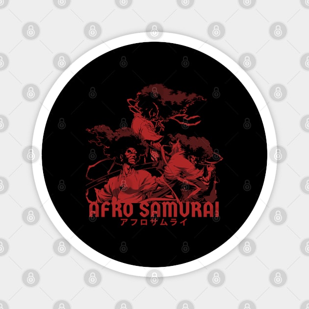 Afro Samurai - red sketch Magnet by HANASUISI